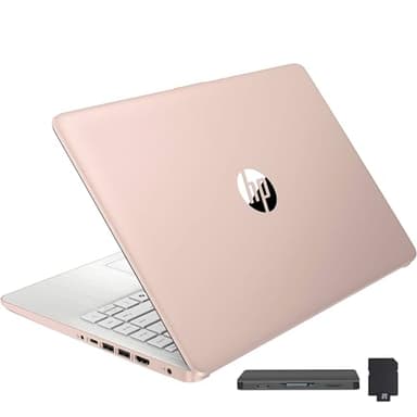 HP Stream 14" HD BrightView Laptop, Intel Processor N150, 16GB RAM, 416GB Storage (128GB eMMC + 288GB Docking Station Set), Intel UHD Graphics, 720p Camera, Wi-Fi, 1 Year Office 365, Win 11 S, Gold.