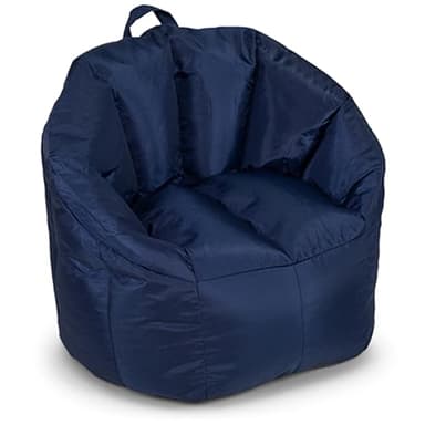 Big Joe Milano Bean Bag Chair for Kids, Teens, Adults, Durable Easy-Clean Navy Smartmax, Nylon Polyester Blend, Lightweight Seat for Reading Nook and Gaming, 2.5 Foot Refillable