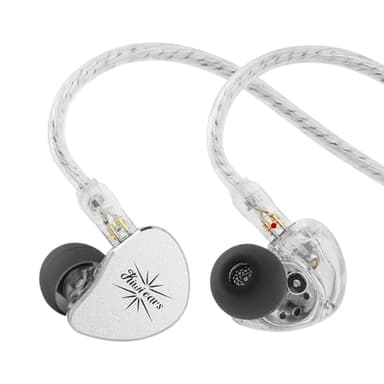 Linsoul Kiwi Ears Belle 10mm DLC Dynamic Driver in-Ear Monitor, HiFi Wired Earbuds with Dual Silver-Plated Cables, Professional IEM for Stage Performance/Gaming/Music Production (with MIC, Silver)