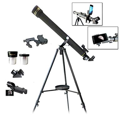 Galileo 800m x 60mm Astronomical and Terrestrial Refractor Telescope Kit with Smartphone Photo Adapter