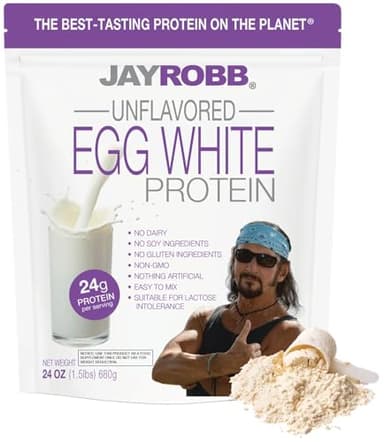 JAYROBB Unflavored Egg White Protein 24 oz, 1.5 Pound Bag
