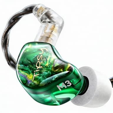 TipsyAuthen Tipsy M3 Professional IEM for Musicians, 2BA + 1DD Drivers, 36dB PNC, IPX5, Acoustic-Runway™ Technology, Skin-Friendly Resin, Detachable 0.78mm 2-pin Cable (No Mic, Green)