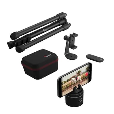 Pivo Equestrian Pod Essential Pack, Auto Face, Body, Horse Phone Tracking Holder, Ai-Powered 360° Rotation, Remote Control for Hands-Free Video Recording with Smart Mount, Travel Case & Tripod (Black)
