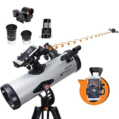 Celestron StarSense Explorer LT 114AZ App-Enabled Telescope – 114mm Newtonian Reflector with Smartphone Dock & StarSense App – iPhone & Android Compatible – Easy-to-Use for Beginners