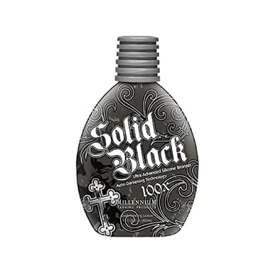 Millennium Tanning SOLID BLACK 100X Dark Tanning Lotion Indoor Outdoor Tan Enhancing Silicone Bronzer Tanning Bed Lotion 13.5 Fl oz (400 ml)