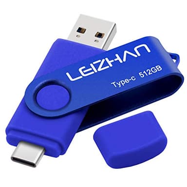leizhan Type C Flash Drive 512GB, USB-C Thumb Drive 3.0 for Samsung Galaxy Note10, S10,Note 9, S9, Note 8,S8,Google Pixel, Blue