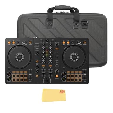 Pioneer DJ DDJ-FLX4 2-Channel DJ Controller - Black Bundle with Carrying Case and Austin Bazaar Polishing Cloth