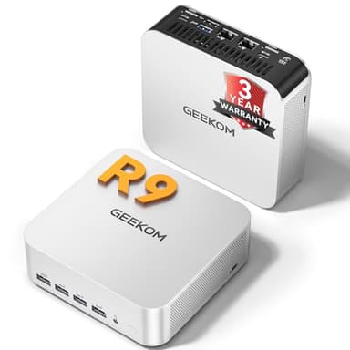 GEEKOM [2026 Multitasking Edition] Mini PC AI A7 MAX with AMD Ryzen 9 7940HS(3-Year Coverage) 16GB DDR5& 1TB SSD(Expandable) 8K Desktop Mini Computers for Home Office,Radeon 780M for Light Creation