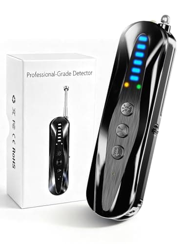 Hidden Camera Detectors,Infrared Pin-Hole Camera Finder,Wireless Camera detector, Anti-Spy Alarm and Bug Detector, GPS Tracker Detector, Portable Hidden Device Finder for Travel & Office(Black)