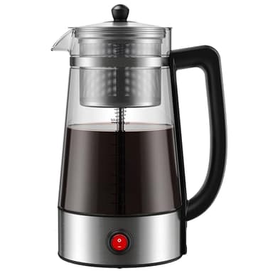 KIDISLE Percolator Coffee Pot, 10-Cup Electric Percolator Coffee Maker with Premium Stainless Steel Filter & Food-Grade Borosilicate Glass, Auto Keep Warm, No-Drip Spout, Stay-Cool Handle