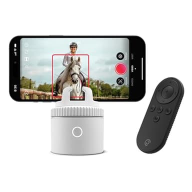 Pivo Equestrian Pod Auto Tracking Phone Holder, Face, Body & Horse Tracker, 360° Rotation, 6 Speed, Stand for Video Recording with Remote Control (White)