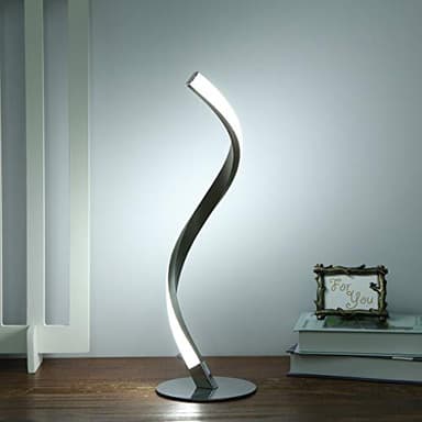 Tomshine Spiral LED Table Lamp, 6W Touch Sensor Bedside Lamp, 3 Colors Dimmable Desk Lamp of Aluminum Alloy Acrylic, 1.5m Cable Bedside Nightstand Lamps for Bedroom, Living Room, Office
