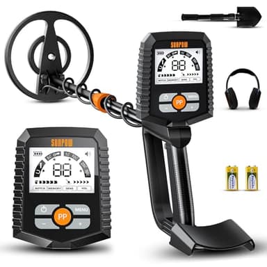 SUNPOW Metal Detector for Adults & Kids – Easy to Use & Assemble, Lightweight & Fun for Family Activities – Waterproof 8" Coil, 4 Modes, Bigger LCD – Great Value Metal Detector Kit, MD13