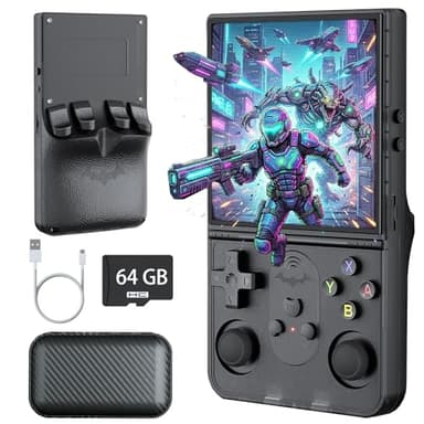 Upgrade S600 Retro Gaming Console, Anti-Slip Texture‌ Retro Handheld Game Console, 4.0 Inch 720x720 IPS Screen and 18,000+ Classic Games Retro Game Console for Gaming/Playdate/Party/Gift, Black 64G