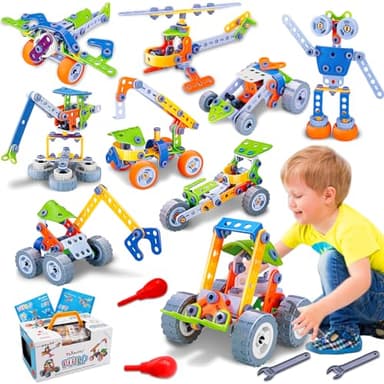 10 in 1 STEM Toys for 4 5 6 7 8+ Year Old Boy Girl Birthday Gifts Building Toys for Kids Ages 4-8 5-7 6-8 Educational Learning Stem Activities for Boys 3-5 4-6 8-10 Creative Games Easter Idea Gift