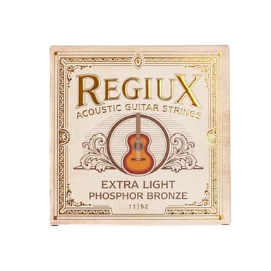 REGIUX Acoustic Guitar Strings, Extra Light Gauge 11-52, Phosphor Bronze, 6-String Set