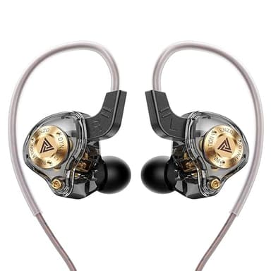 Piluyaa Wired Gaming Headphones IEM Earphones with 1DD，QKZ ENZO in Ear Monitor, HiFi Earbuds, Bass Sound with New 11mm Dynamic Driver for Video Music Gaming (Black)