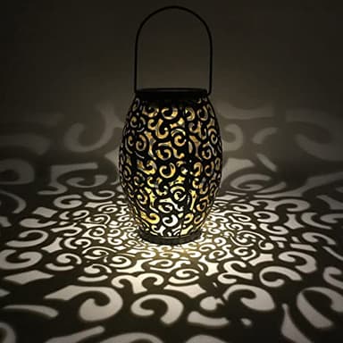 Tomshine Solar Lantern, LED Solar Outdoor Lanterns, Solar Lights Outdoor Hanging Metal Solar Powered Lantern Waterproof Decorations for Patio, Pathway, Outside, Garden Decor, Yard, Walkway