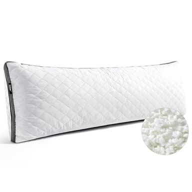 Rainmr Shredded Memory Foam Extra-Firm Body Pillow, Breathable Thick Body Pillow for Side Sleep, 20 x 54 Inches Long Hugging Bed Pillows for Adults,Big Support Full Body Pillow for Sleeping