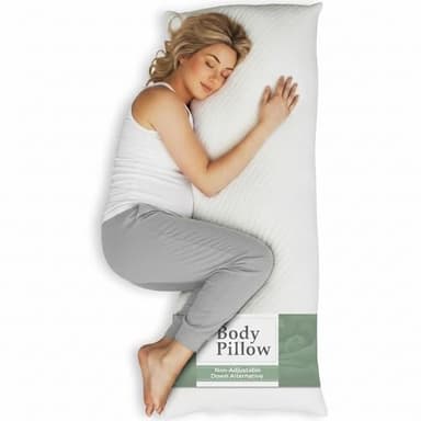 Snuggle-Pedic Body Pillow for Adults, Cozy Comfort Down Alternative Pregnancy Pillows - Soft, Supportive, Breathable Side Sleepers Maternity Pillow - Long Cuddle Pillow for Bed, 20x54 Full Body Pillow