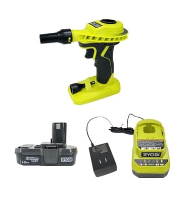 RYOBI 18-Volt ONE+ Lithium-Ion Cordless High Volume Power Inflator P738 Kit with 1.3 Ah Battery and 18-Volt Charger
