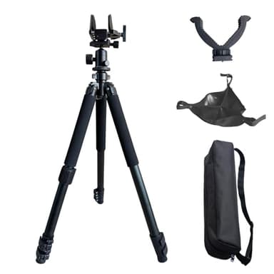 Shooting Tripod Stand for Rifle & Crossbow Hunting,Adjustable Gun Mount with Clamp Rest,Heavy Duty Shooting Sticks, Holder & Professional Hunter Gear Accessories and Equipment