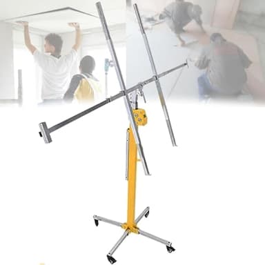 Oiyekntd 3 in 1 Drywall Lift Lifter Plaster Board Panel Hoist Jack Tool, 3/3.5/4/4.5/5m Max Height Drywall Lift Panel Hoist Jack Lifter, Labor-Saving Construction Tools 4M(13.1ft)