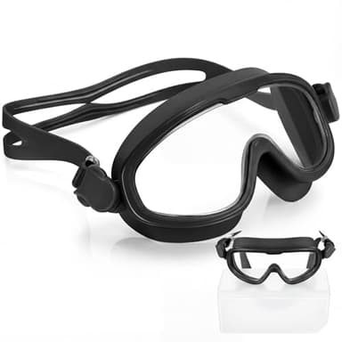 Teyva Daily Shower Goggles Eyelash Eyebrow Protector Eyelash Extension Sleep Protector Anti Fog Swim Goggles for Bath Pool(Black)