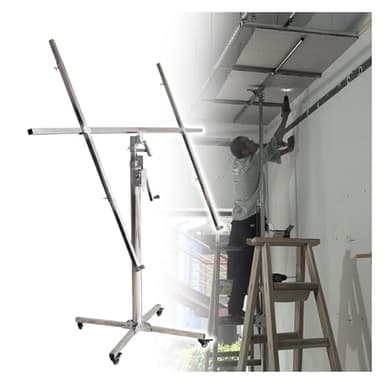 JYHHCYS Drywall Hoist Plaster-Board Lifter Panel Jack Tool - 3m 3.2m 4m Adjustable Height Sheetrock Lift Drywall Lift - 50 Kg Weight Capacity Panel Hoist Jack Tool(Max H 320 cm+Rolling Caster)