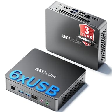 GEEKOM Air12 Lite Mini PC for Business (3-Year Quality Support),with 12th Gen Intel N95 (15W TDP),8GB RAM 256GB NVMe PCIe M.2 SSD,6 USB Ports 9-Pin Mini Desktop Computer for Linux/Home/Office