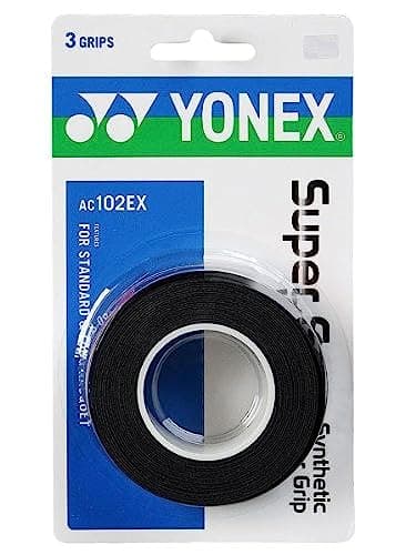 YONEX Overgrip Super GRAP 3 Pack - Tennis, Badminton, Squash - Choice of Colors (Black)