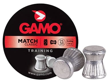 Gamo, Flat Nose .177 Caliber Match Pellets (tin of 500), This is A Precision Pellet, They are Relatively Light Weight and Have A Flat Head that Cuts Targets Cleanly