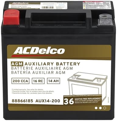 ACDelco Gold AUX14-200 (88866185) 36 Month Warranty Auxiliary AGM 200 CCA Battery